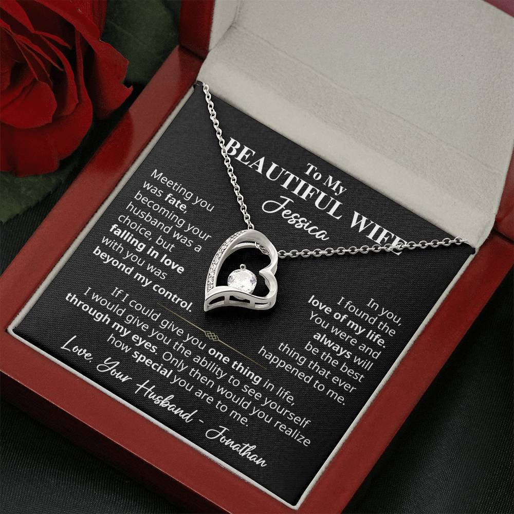 To My Beautiful Wife - Customizable Names | Forever Love Necklace