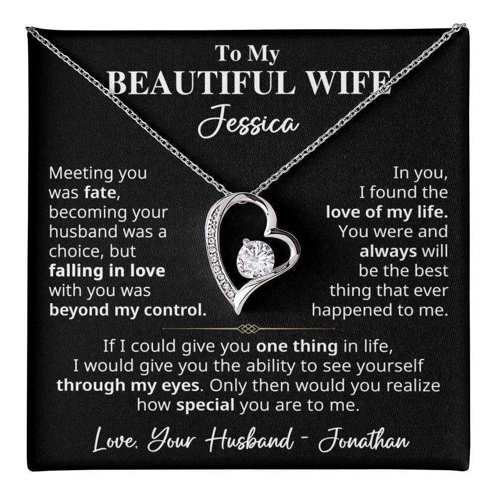 To My Beautiful Wife - Customizable Names | Forever Love Necklace