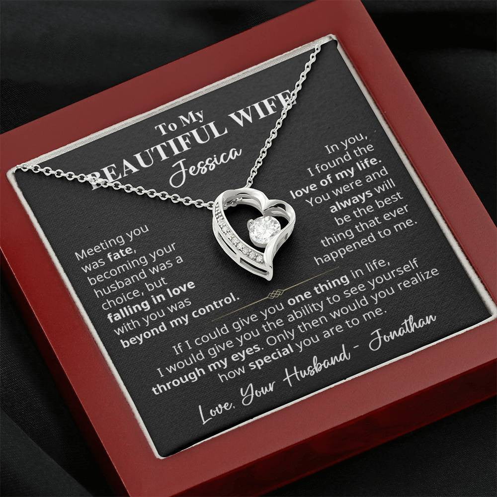 To My Beautiful Wife - Customizable Names | Forever Love Necklace