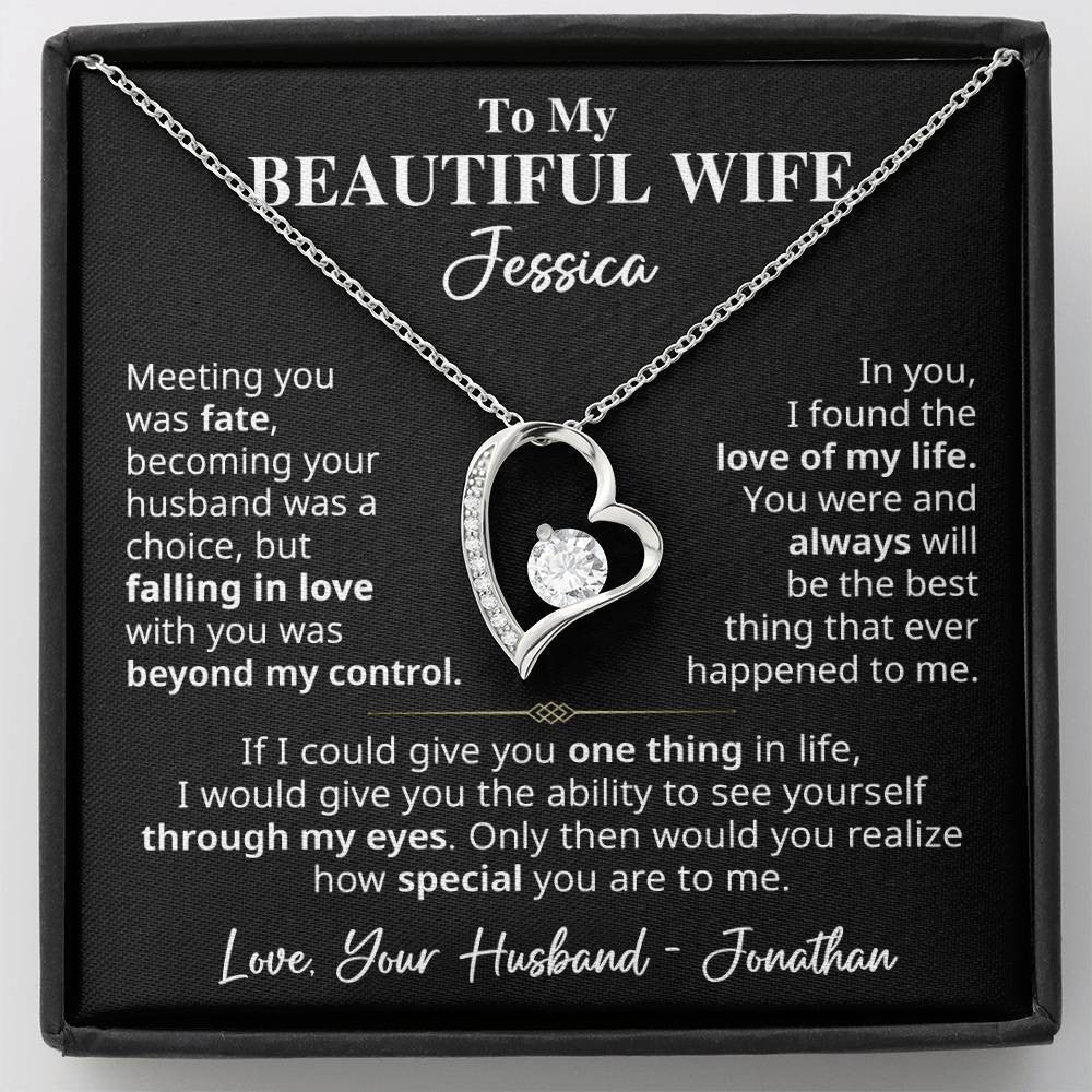 To My Beautiful Wife - Customizable Names | Forever Love Necklace