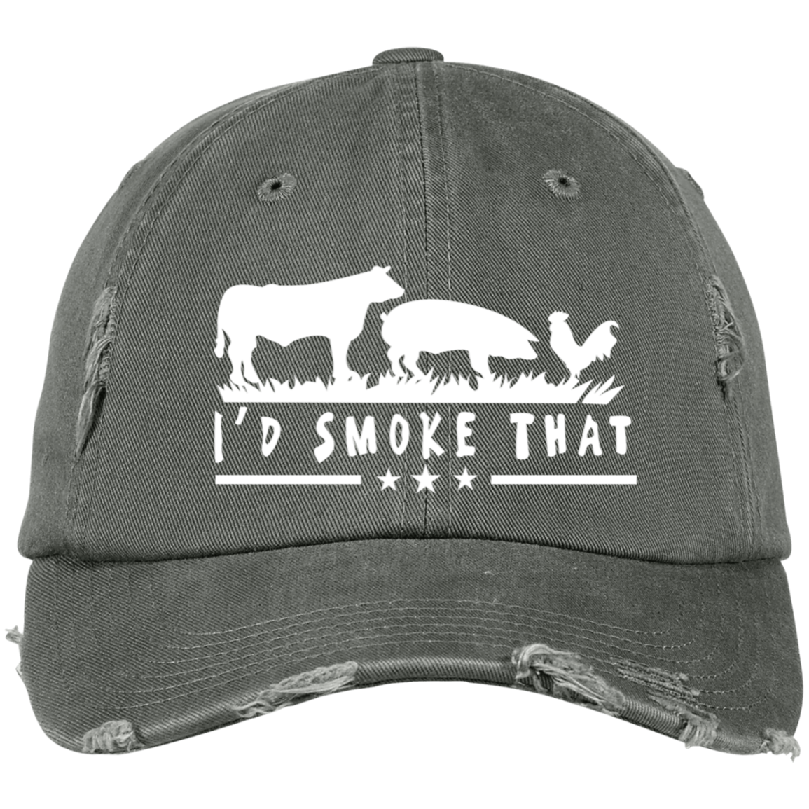 Distressed Dad Cap- I'd Smoke That