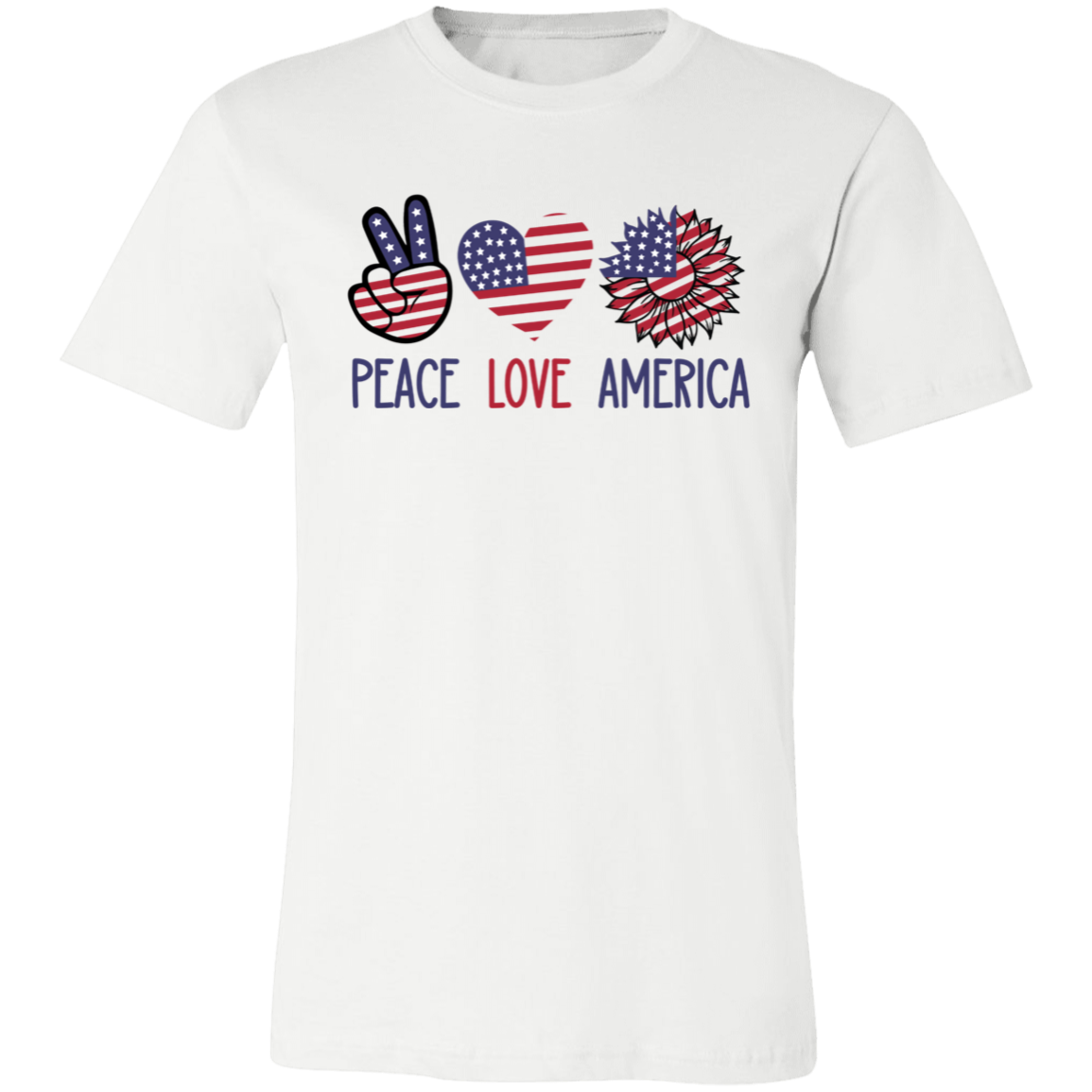 Short-Sleeve T-Shirt- Peace Love America