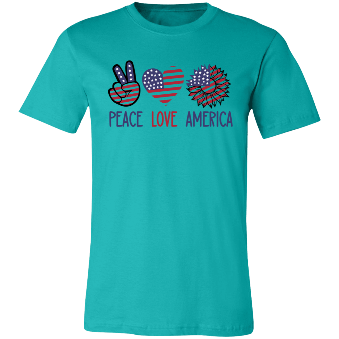 Short-Sleeve T-Shirt- Peace Love America