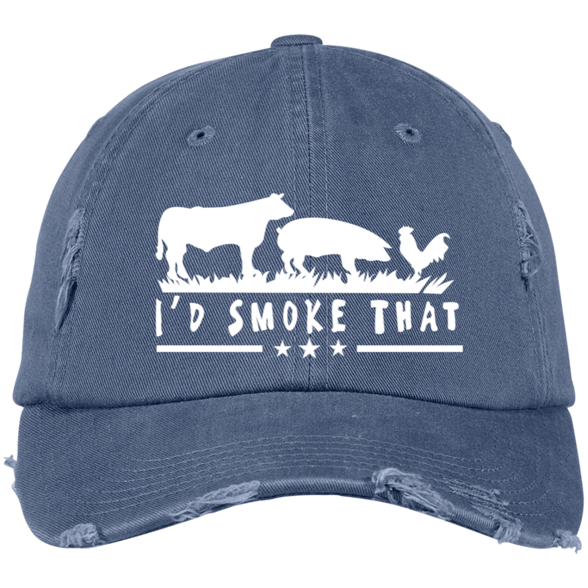 Distressed Dad Cap- I'd Smoke That