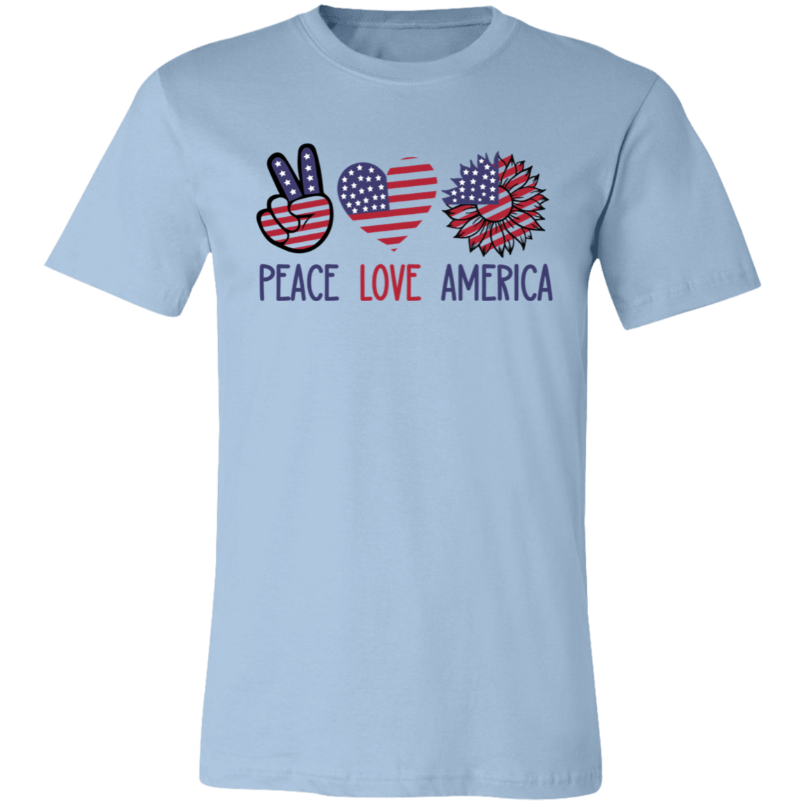 Short-Sleeve T-Shirt- Peace Love America