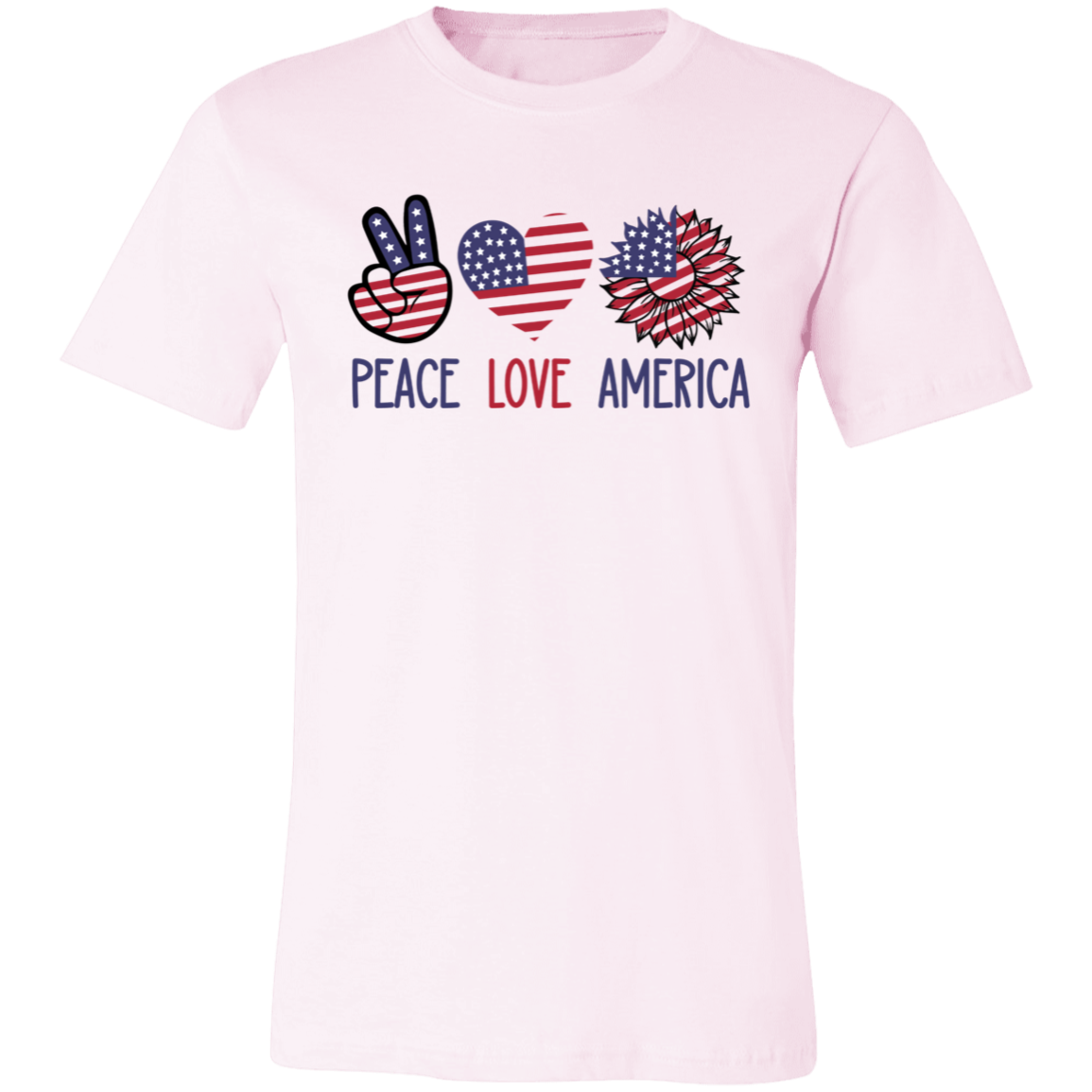 Short-Sleeve T-Shirt- Peace Love America