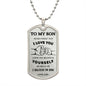 Fist Bump Dog Tag - Love Dad- Silver Background