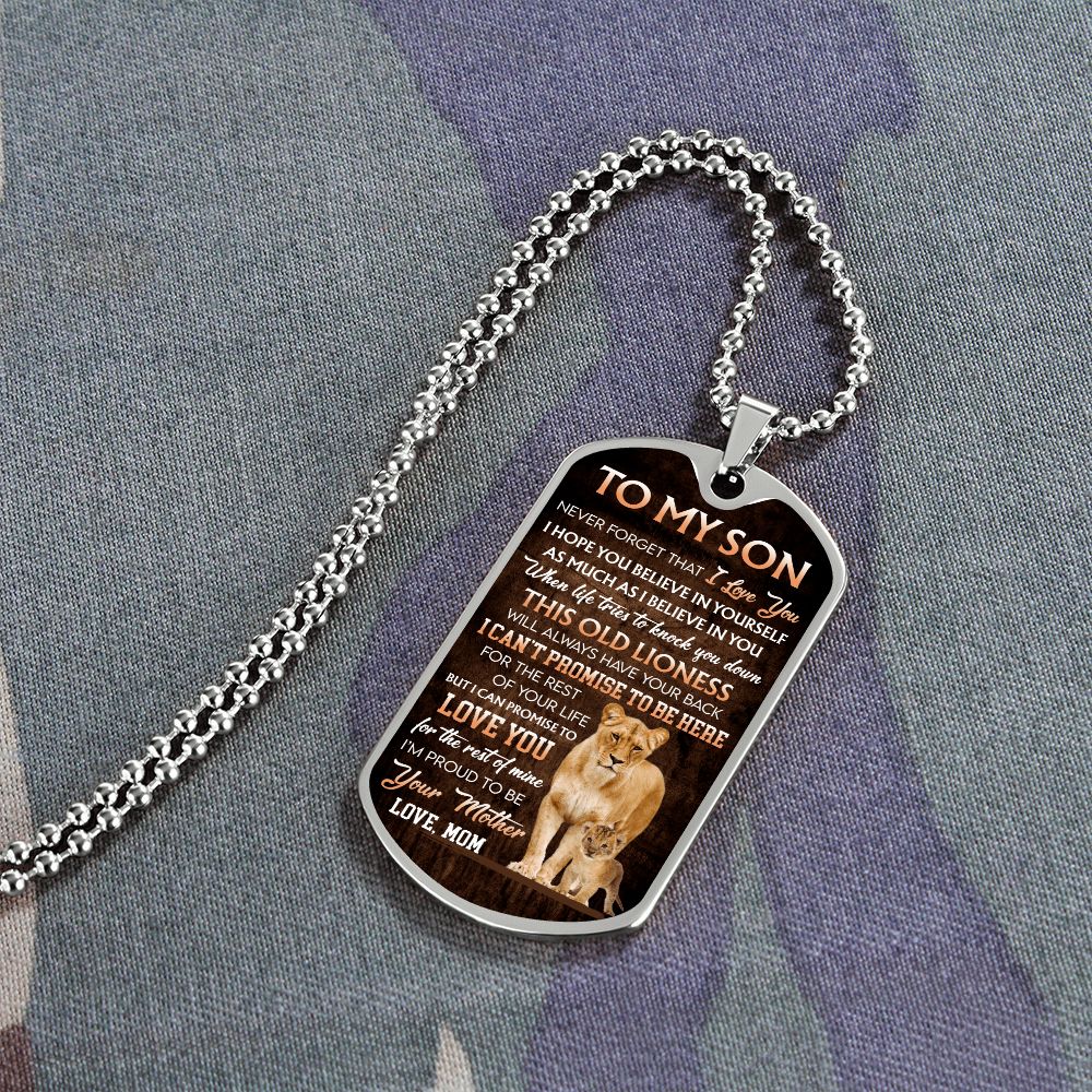 To My Son- Never Forget I luv You Lion and Cub- Mom