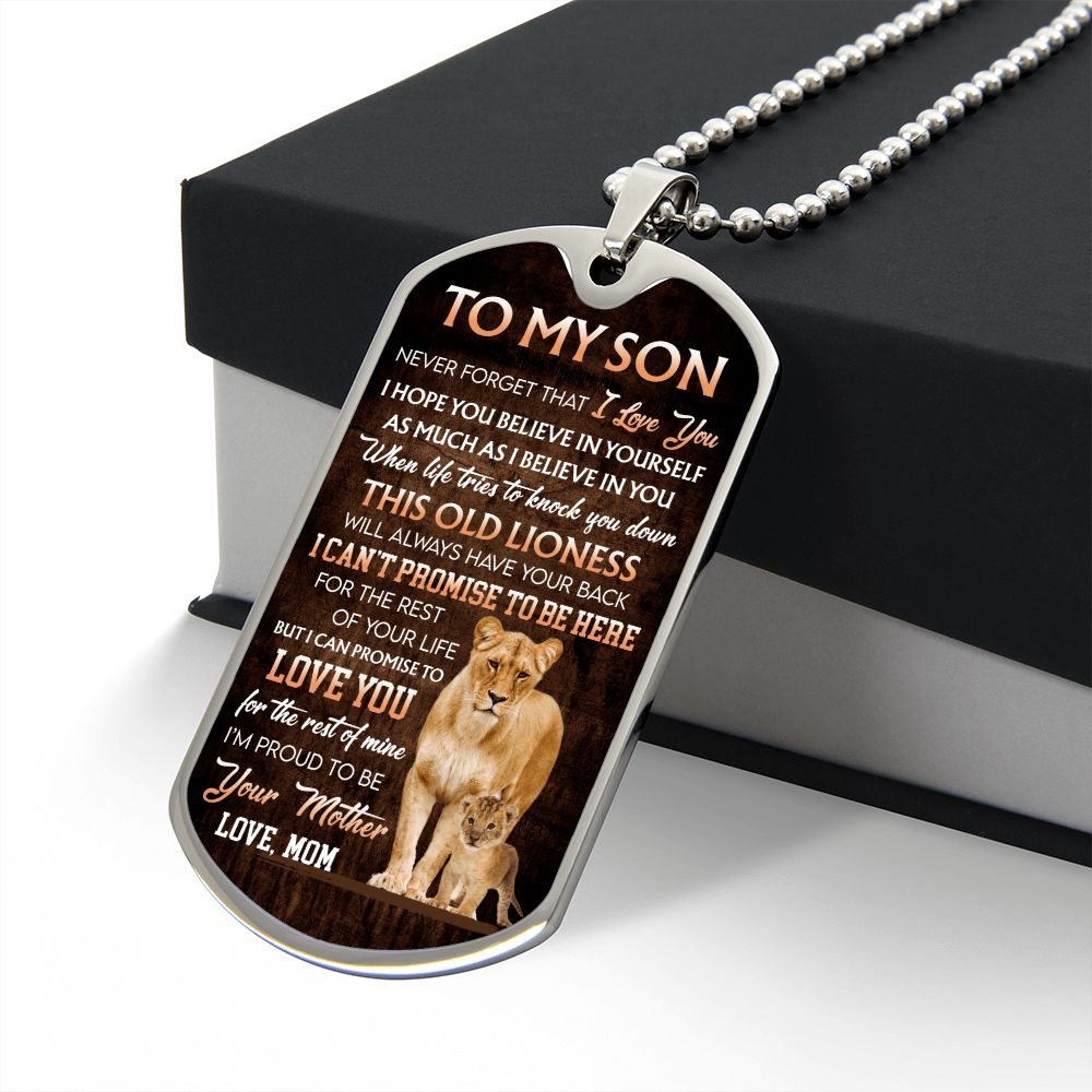 To My Son- Never Forget I luv You Lion and Cub- Mom