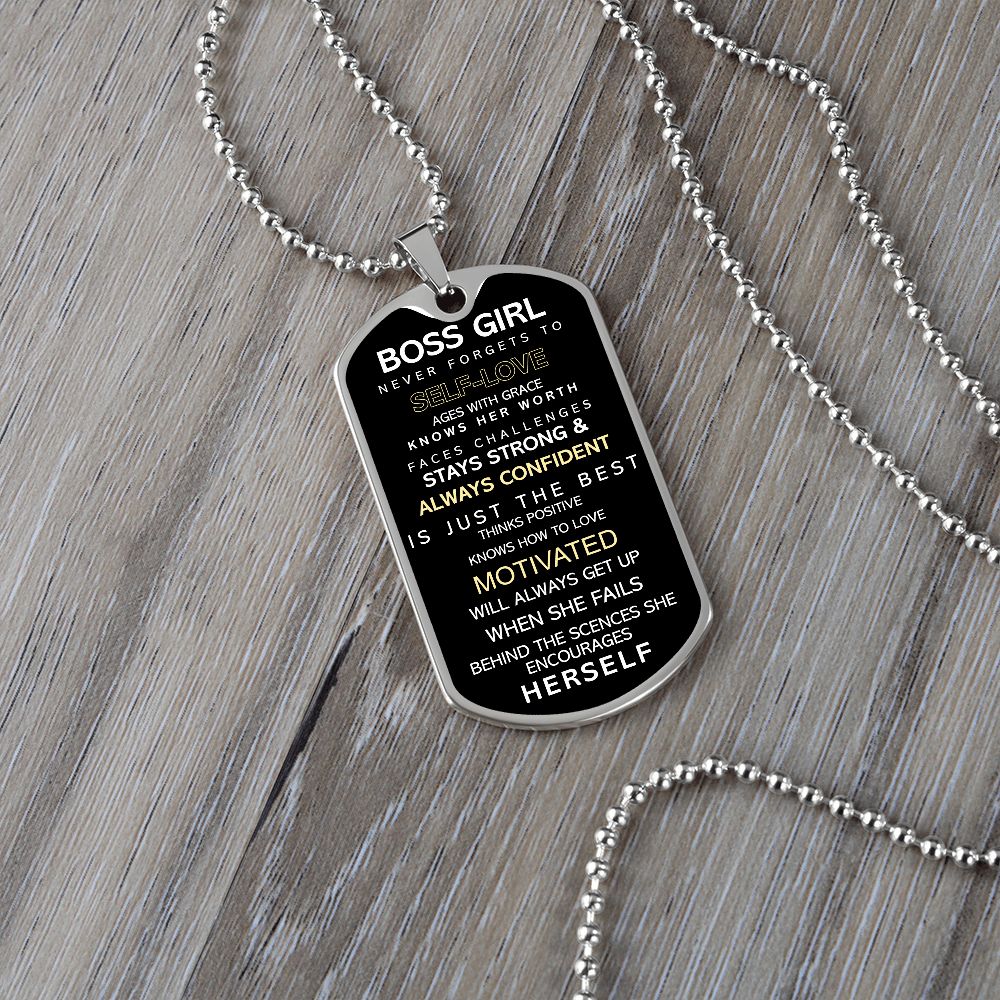 Boss Girl Dog Tag