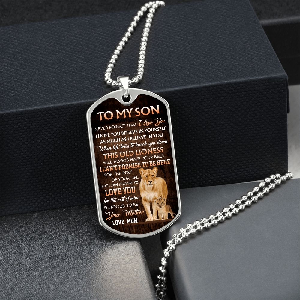 To My Son- Never Forget I luv You Lion and Cub- Mom