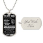 To My Son Dog Tag
