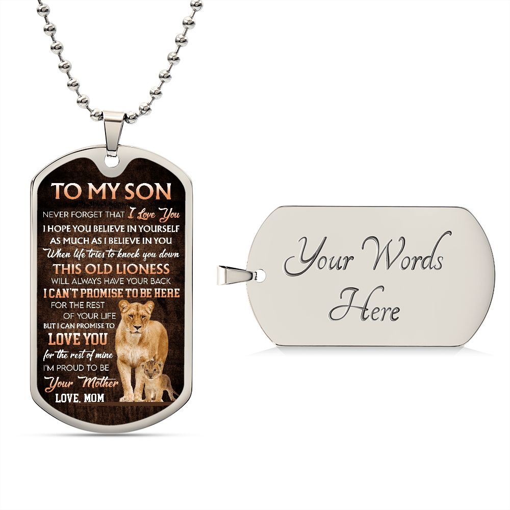 To My Son- Never Forget I luv You Lion and Cub- Mom