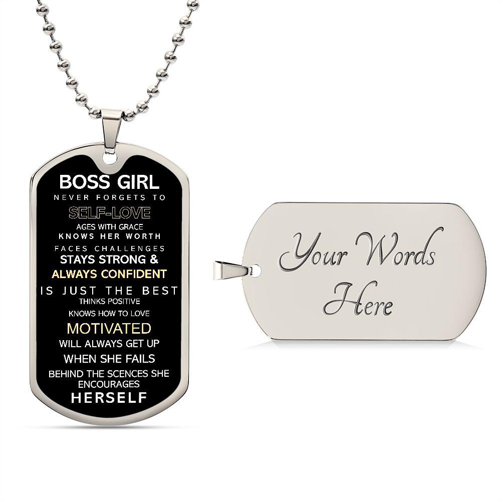 Boss Girl Dog Tag