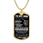 To My Son Dog Tag
