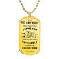 Fist Bump Dog Tag - Love Dad- Silver Background