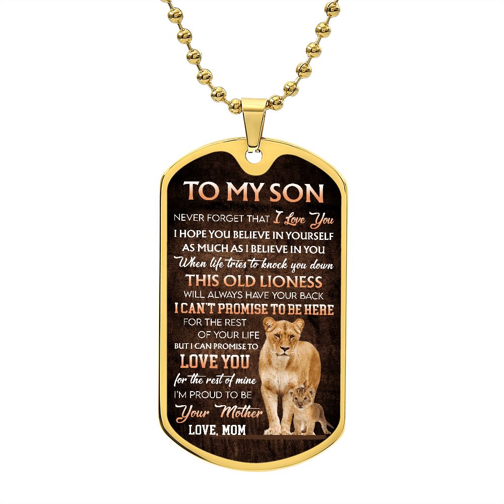 To My Son- Never Forget I luv You Lion and Cub- Mom