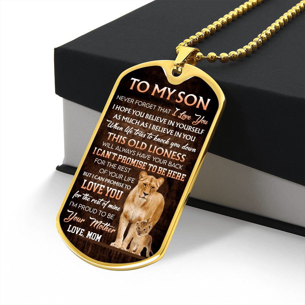 To My Son- Never Forget I luv You Lion and Cub- Mom