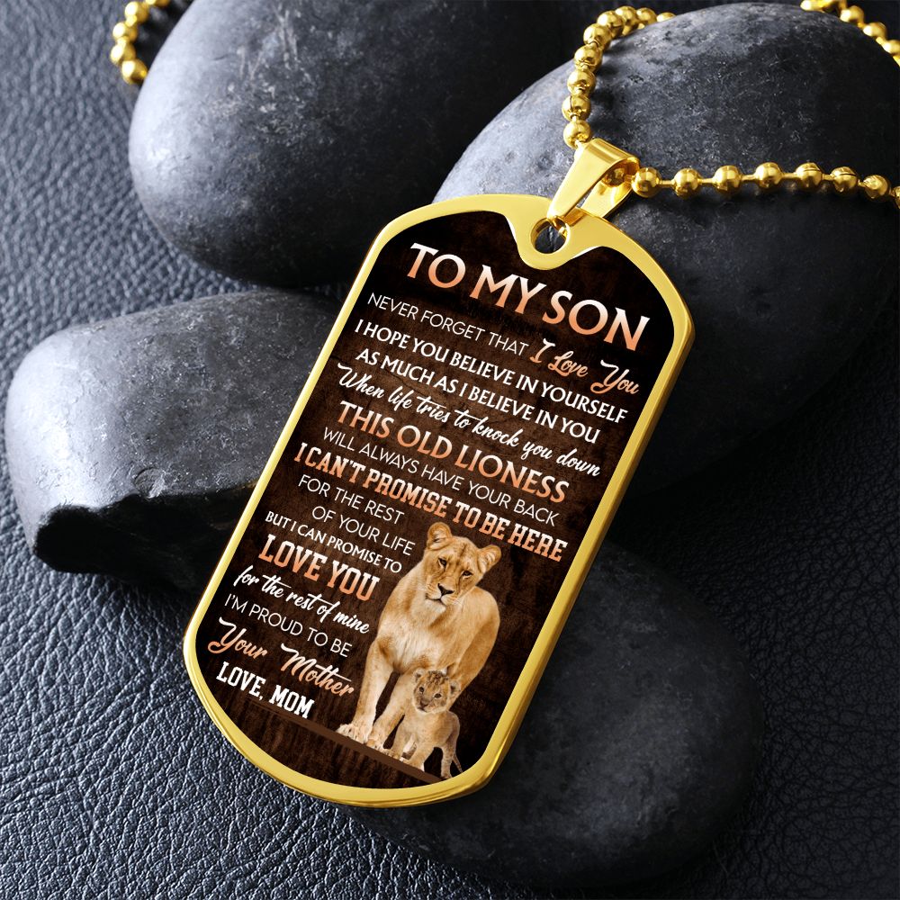 To My Son- Never Forget I luv You Lion and Cub- Mom