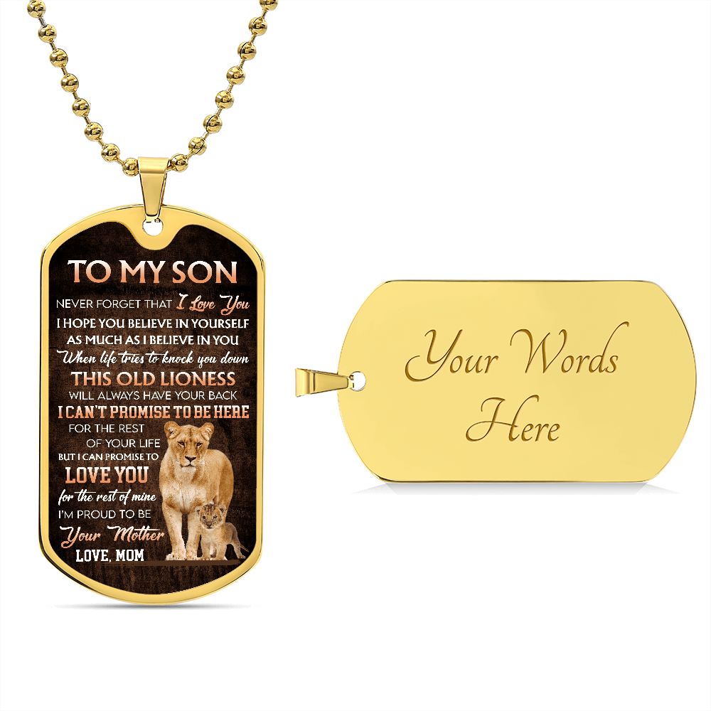 To My Son- Never Forget I luv You Lion and Cub- Mom