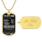 To My Son Dog Tag