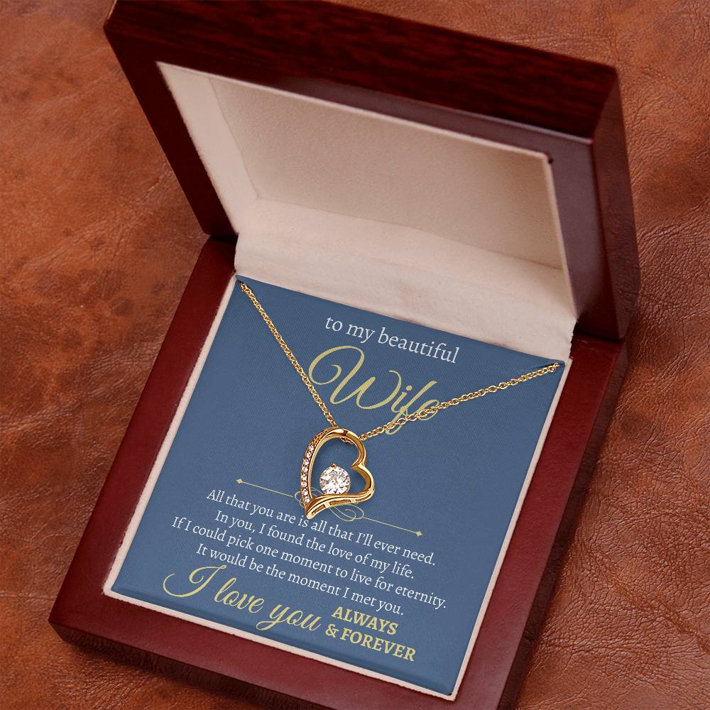 To My Beautiful Wife | All I Will Ever Need | Forever Love Necklace