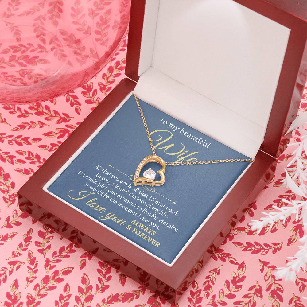 To My Beautiful Wife | All I Will Ever Need | Forever Love Necklace