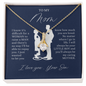 To My Mom | It's Difficult TO Raise a Man | I Love You| Alluring Beauty Necklace | Blue
