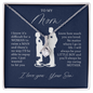 To My Mom | It's Difficult TO Raise a Man | I Love You| Alluring Beauty Necklace | Blue
