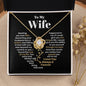 To My Wife-- Heart Shape -- Gold Flower-