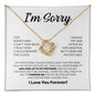 I Am Sorry | I Did Something I Can't Take Back | Wht Blk | Love Knot Necklace