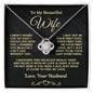 To My Beautiful Wife-- I Squeezed This Necklace Really Tight