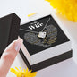 To My Wife-- Heart Shape -- Gold Flower-