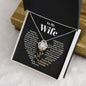 To My Wife-- Heart Shape -- Gold Flower-