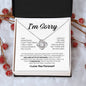 I Am Sorry | I Did Something I Can't Take Back | Wht Blk | Love Knot Necklace