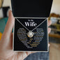 To My Wife-- Heart Shape -- Gold Flower-
