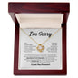 I Am Sorry | I Did Something I Can't Take Back | Wht Blk | Love Knot Necklace