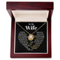 To My Wife-- Heart Shape -- Gold Flower-