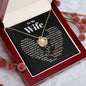 To My Wife-- Heart Shape -- Gold Flower-