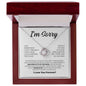 I Am Sorry | I Did Something I Can't Take Back | Wht Blk | Love Knot Necklace