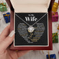 To My Wife-- Heart Shape -- Gold Flower-