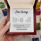 I Am Sorry | I Did Something I Can't Take Back | Wht Blk | Love Knot Necklace