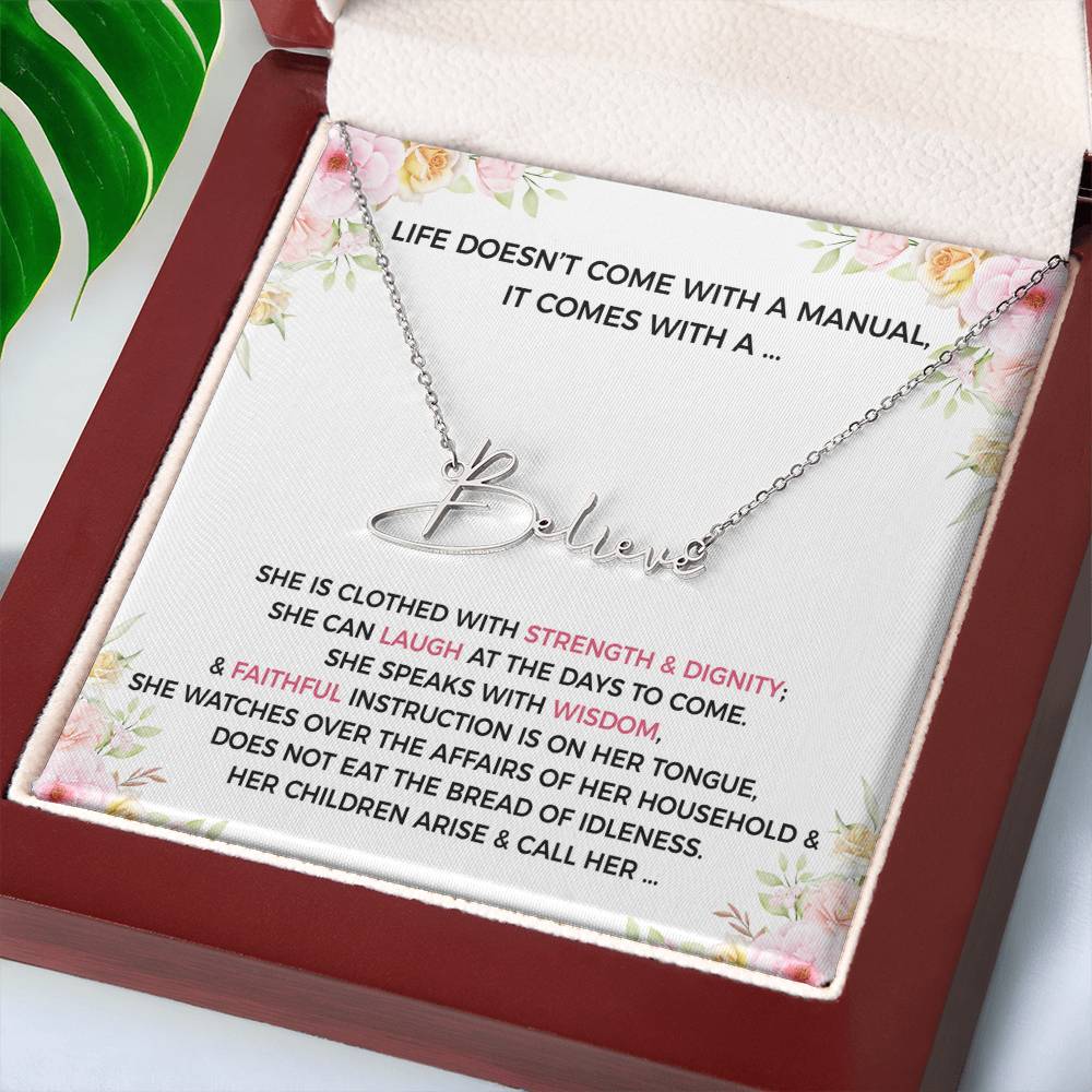 Life Doesnt Come With A Manual, It Comes With A- Name Necklace