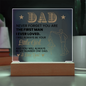 Dad Never Forget You are the First Man I Loved | Acrylic Square Plaque