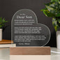 To My Son| Never Forget I Love You | Heart Plaque
