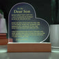 To My Son| Never Forget I Love You | Heart Plaque