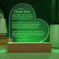 To My Son| Never Forget I Love You | Heart Plaque