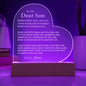 To My Son| Never Forget I Love You | Heart Plaque