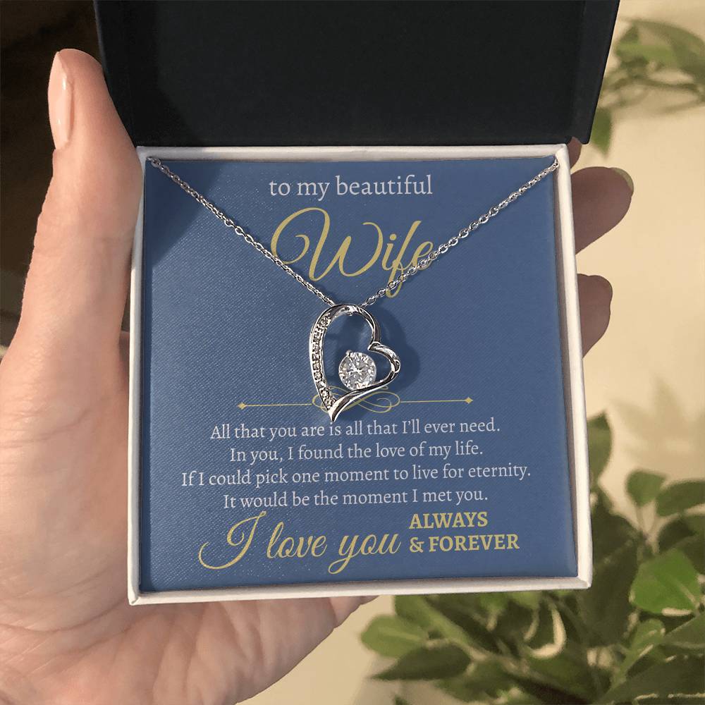 To My Beautiful Wife | All I Will Ever Need | Forever Love Necklace