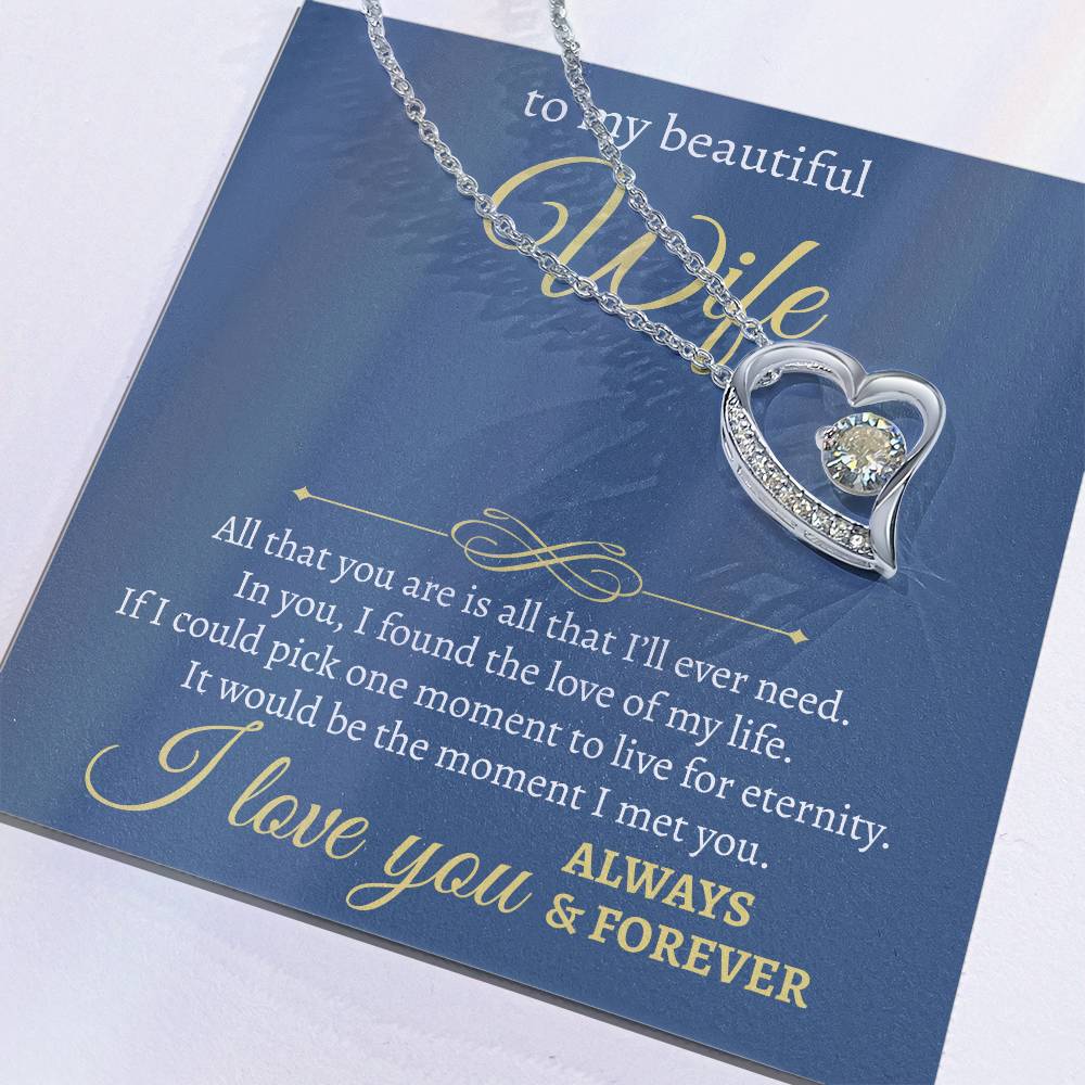 To My Beautiful Wife | All I Will Ever Need | Forever Love Necklace